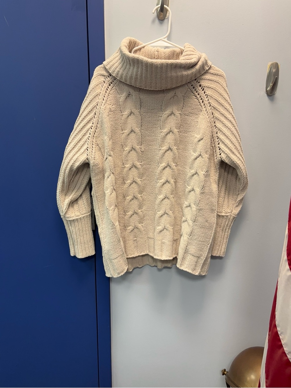 moon & madison Cream Cable Knit Turtleneck Sweater
